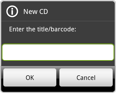 add new CD dialog